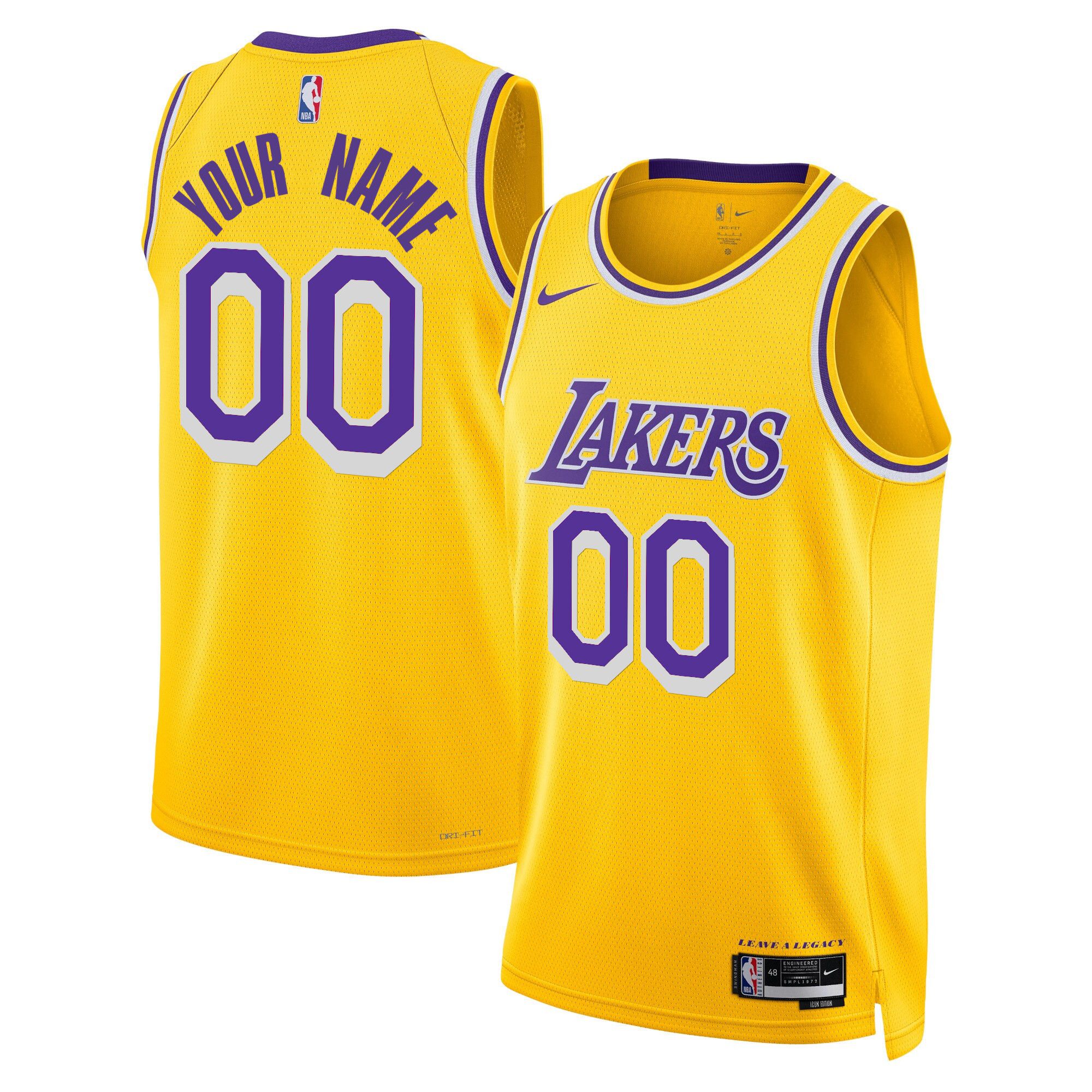 Men Los Angeles Lakers Yellow 2025 Nike Swingman Custom NBA Jersey